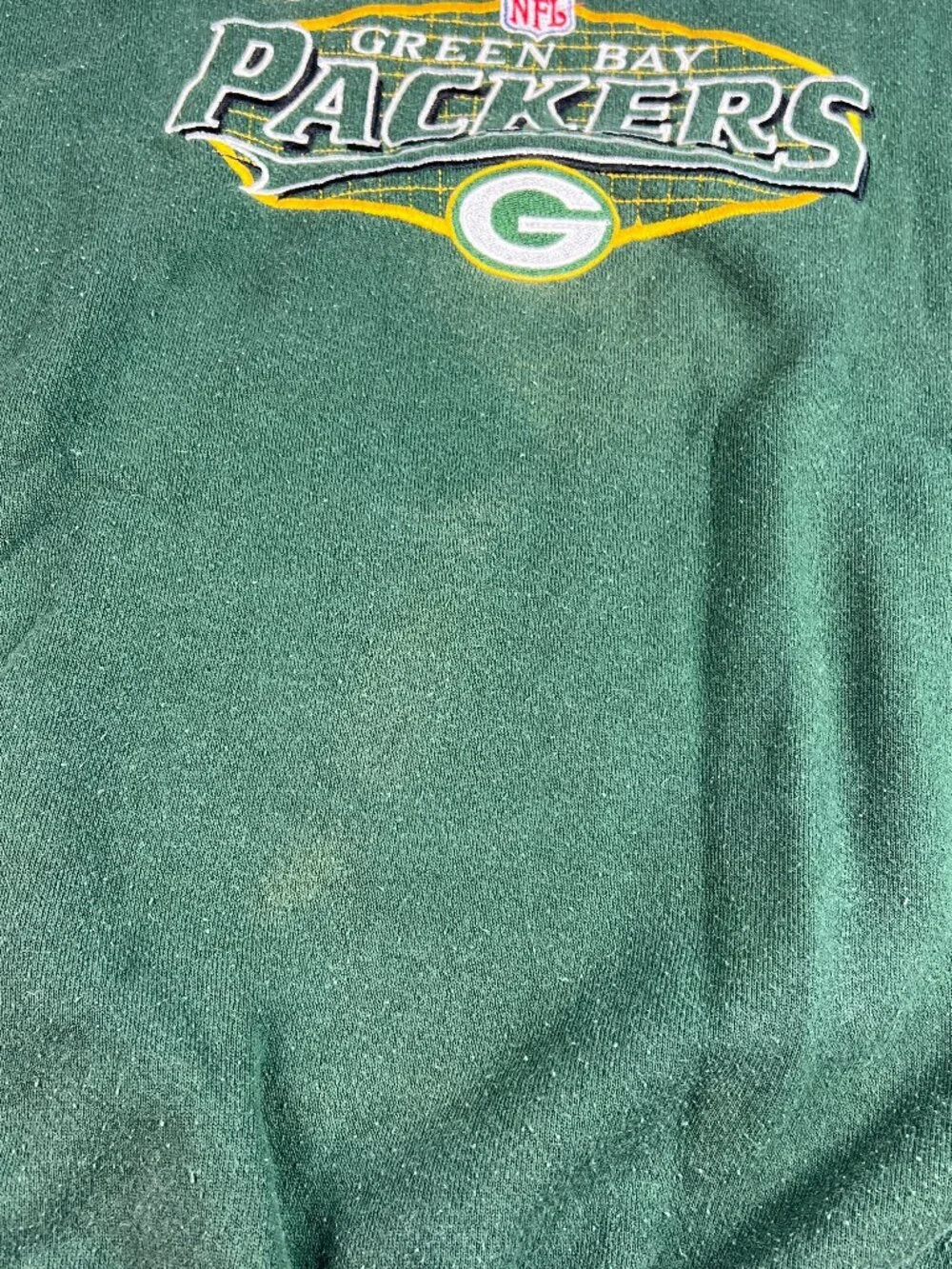VTG 90s NFL Green Bay Packers Sweatshirt Youth Extra Large Green Faded Crewneck